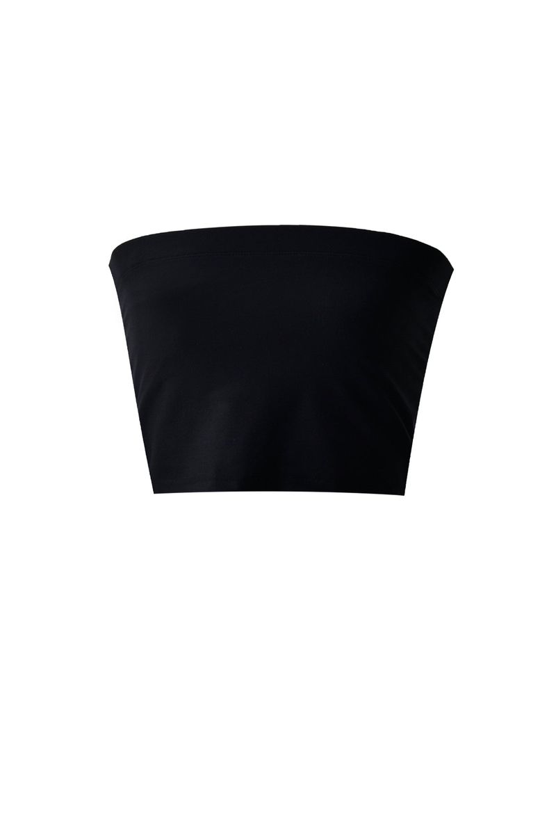 4-way multi tricot jersey span crop tube top (black)