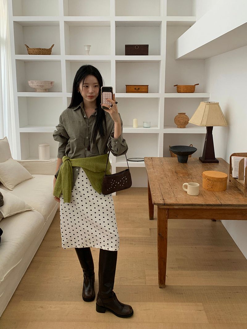 TRENDY APPAREL（トレンディー アパレル）の「[MADE] Polyton Dot Skirt（Skirts）」