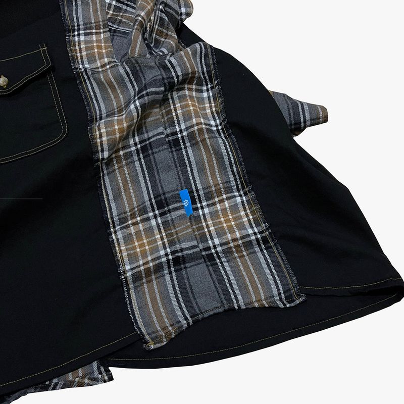 check block cotton shirt_black
