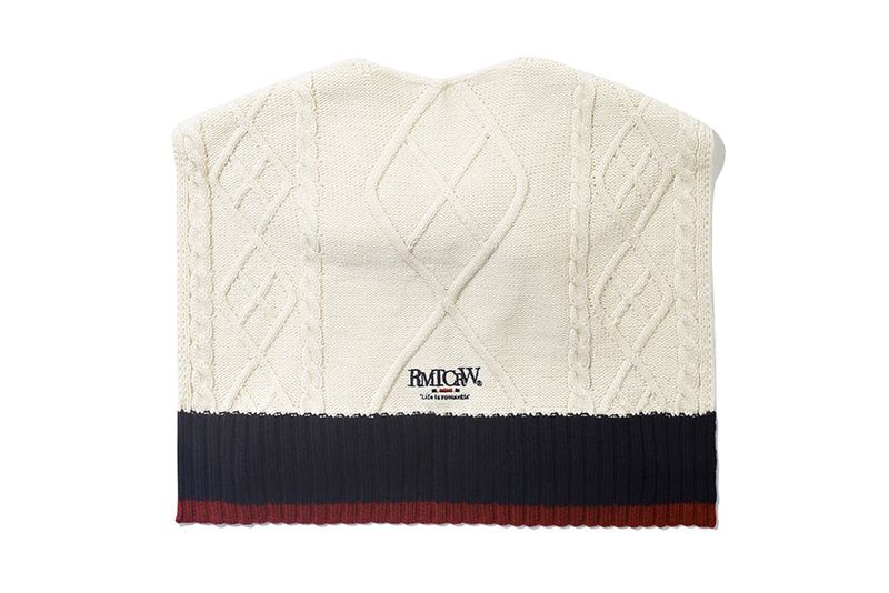 CABLE KNIT SHAWL MUFFLER_OATMEAL