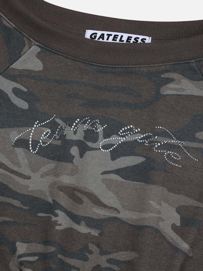 CAMO ONE SHOULDER T-SHIRT