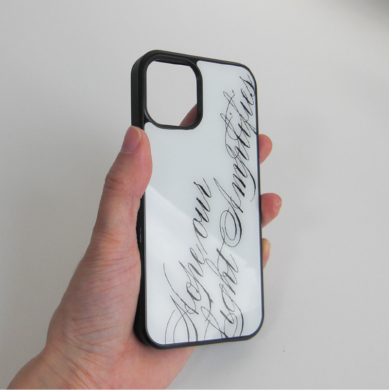 [MADE] slogan glass bumper case (white)