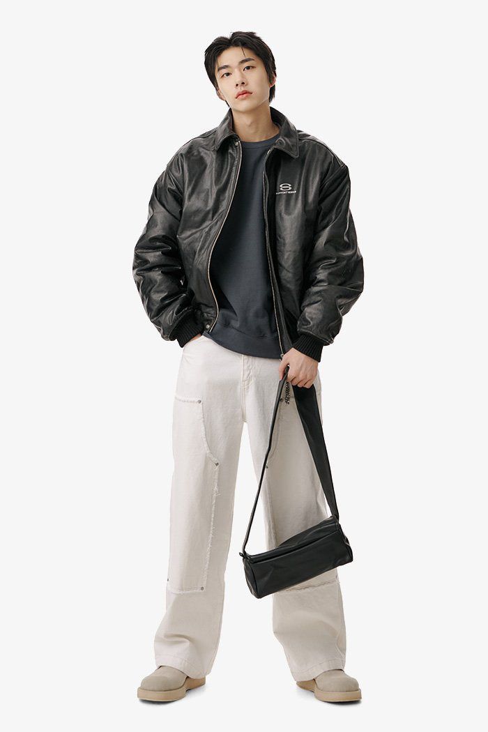 SUPPORT SERIES COWHIDE CRACK JACKET BLACK