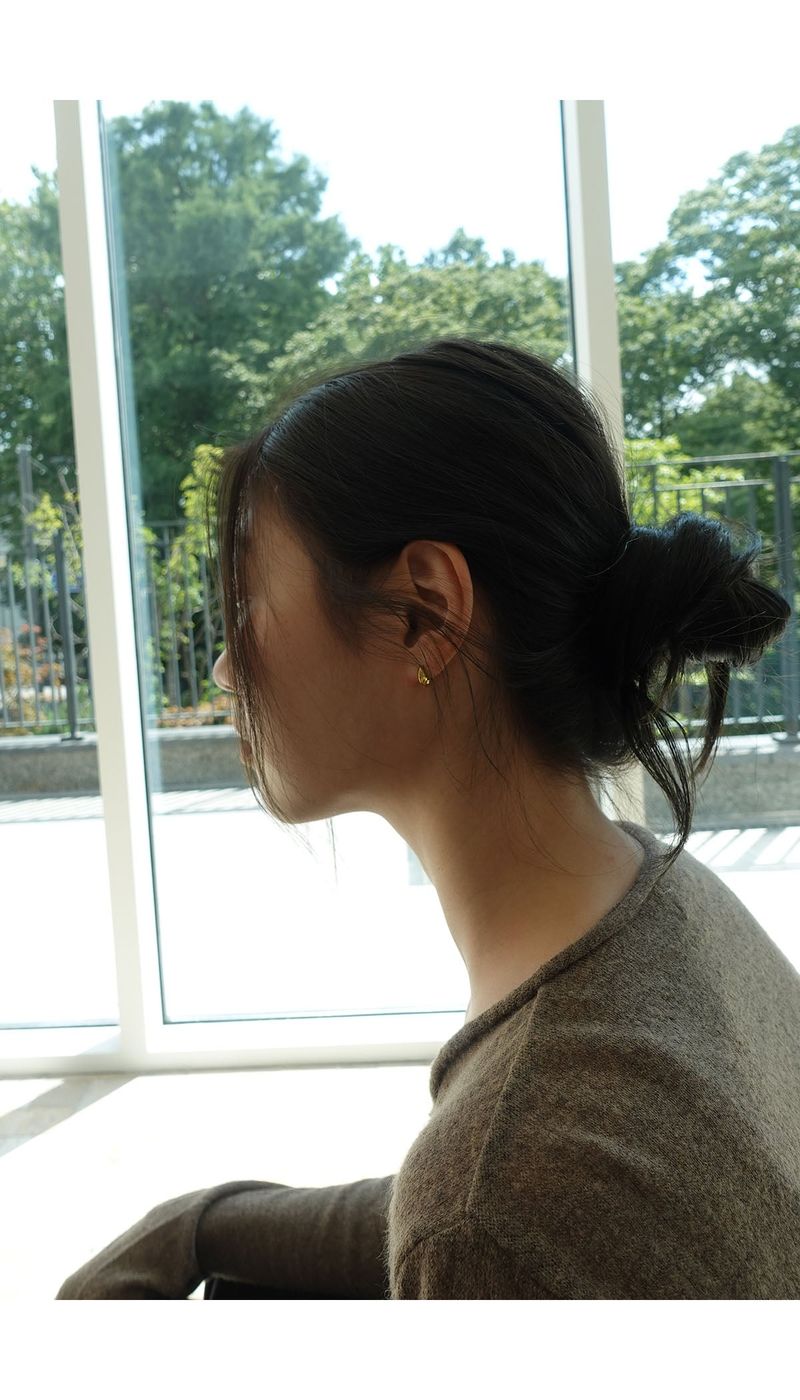 gold almond earrings
