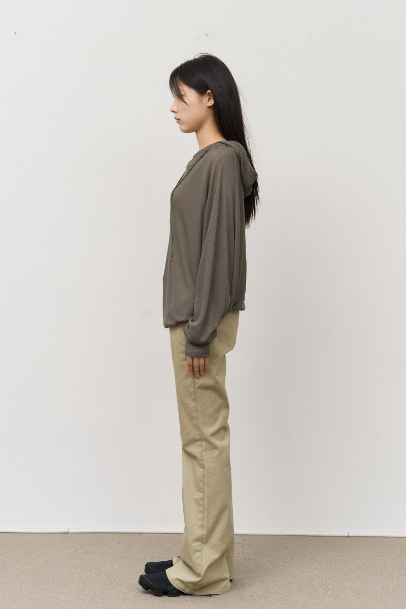 (W) Seal Sheer Hooded Top