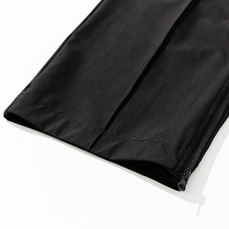 Nylon Span 4 Way Zip Pants - BLACK