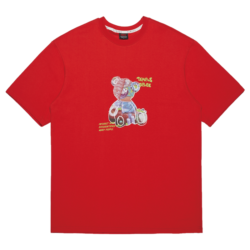TEMPUSSTUDIO（テンプススタジオ）の「SPACE BEAR BIG LOGO T-SHIRTS [RED]（Tops）」