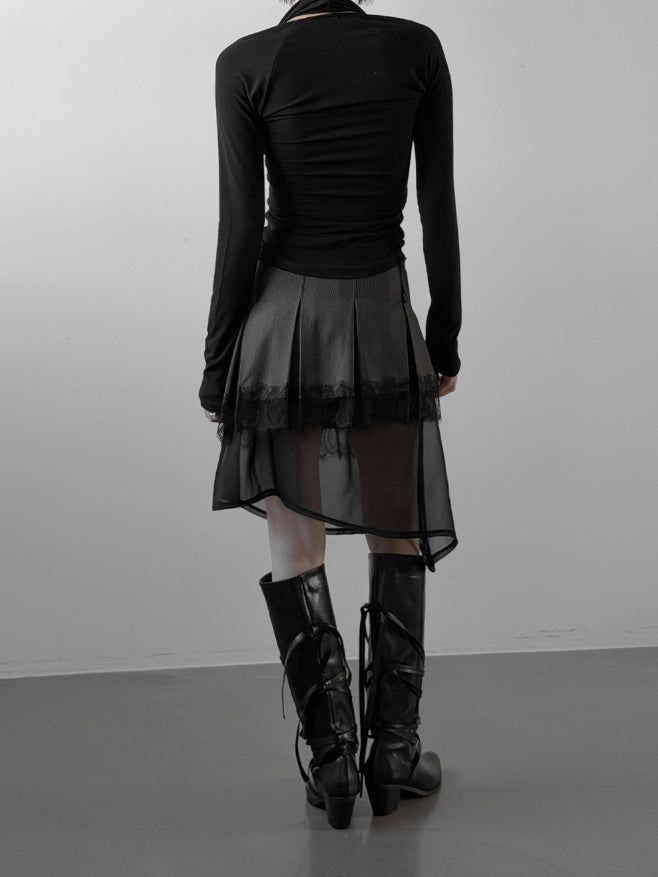Sheavel See-Through Layered Skirt