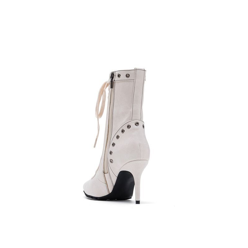 Eyelet Lace-Up Walker Heel(Ivory)