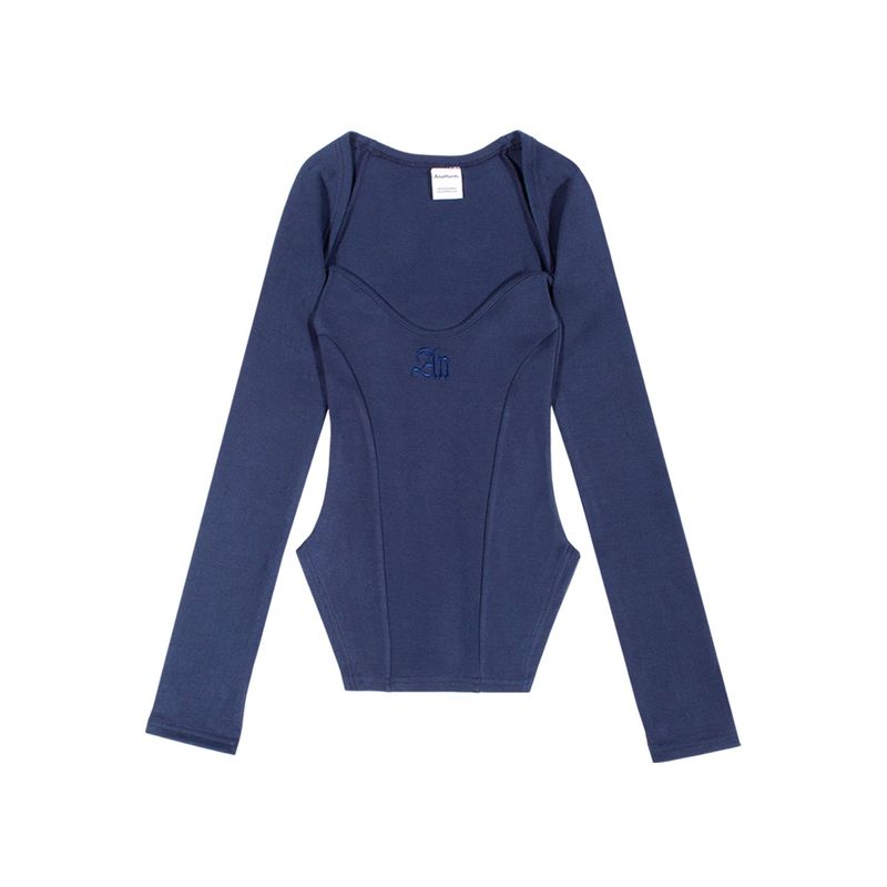 ANOTHERA(アナザーエー)の「SQUARE NECK BOLERO TOP (Navy)(Tops)」