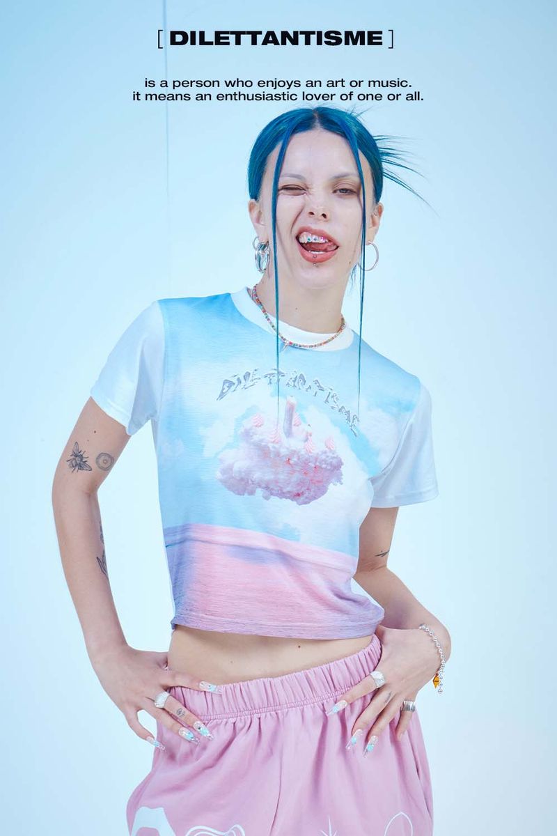 PINK BIRTHDCAKE CROP T-SHIRTS(PN)