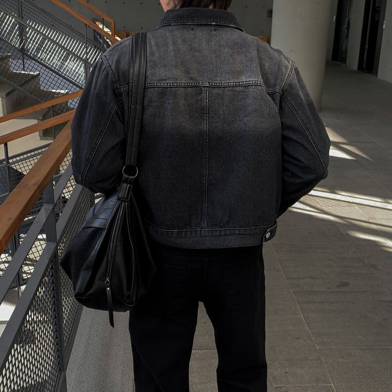 [Planning] LMN Lebo Washed Denim Short Jacket (2 colors)