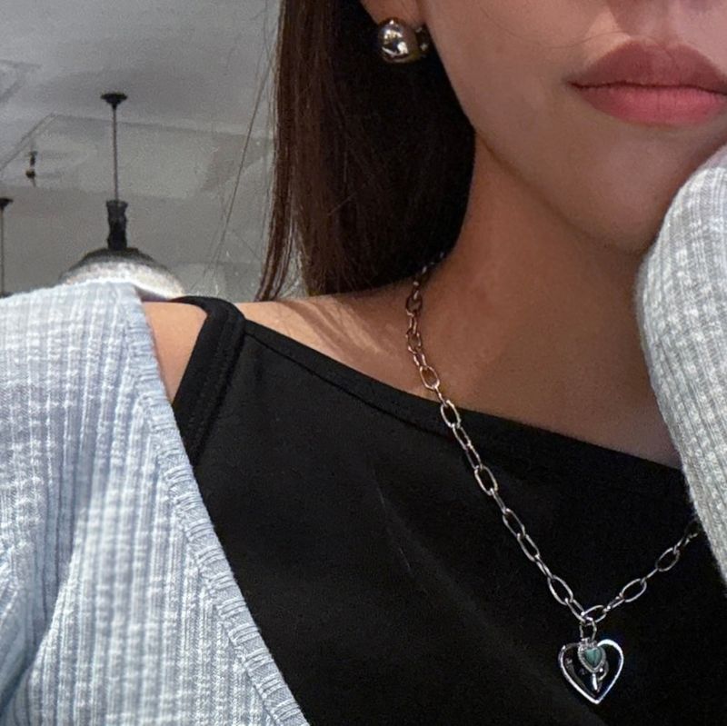 [MADE]Black heart Necklace