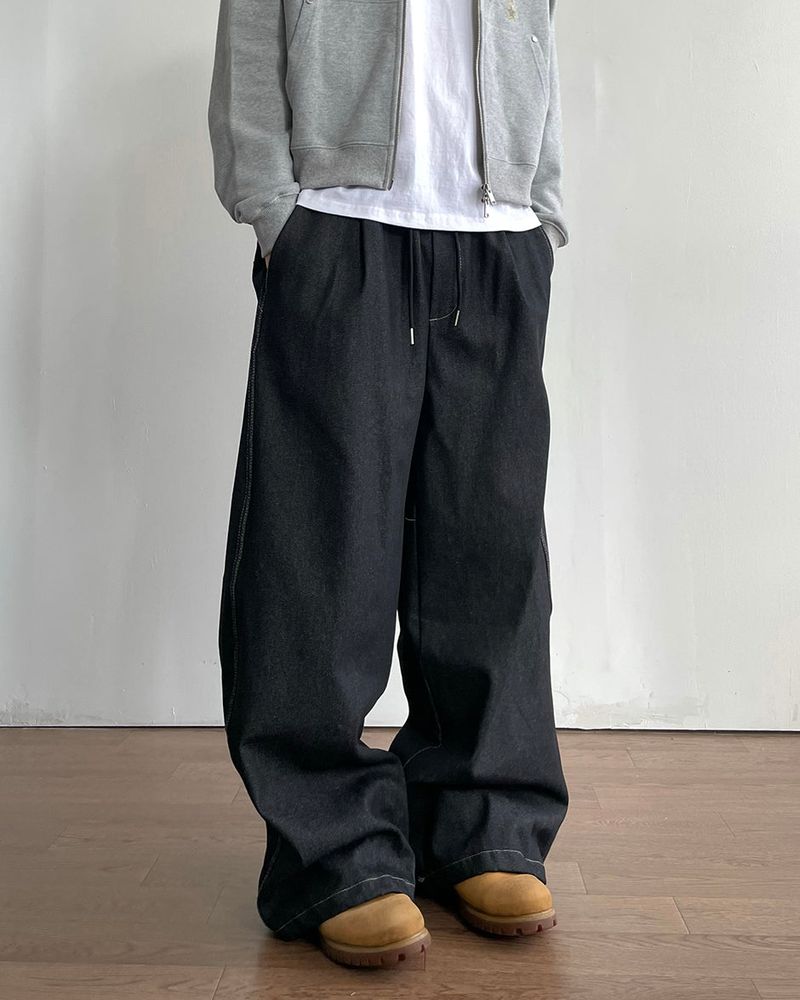 Leon Lettering Denim Pants