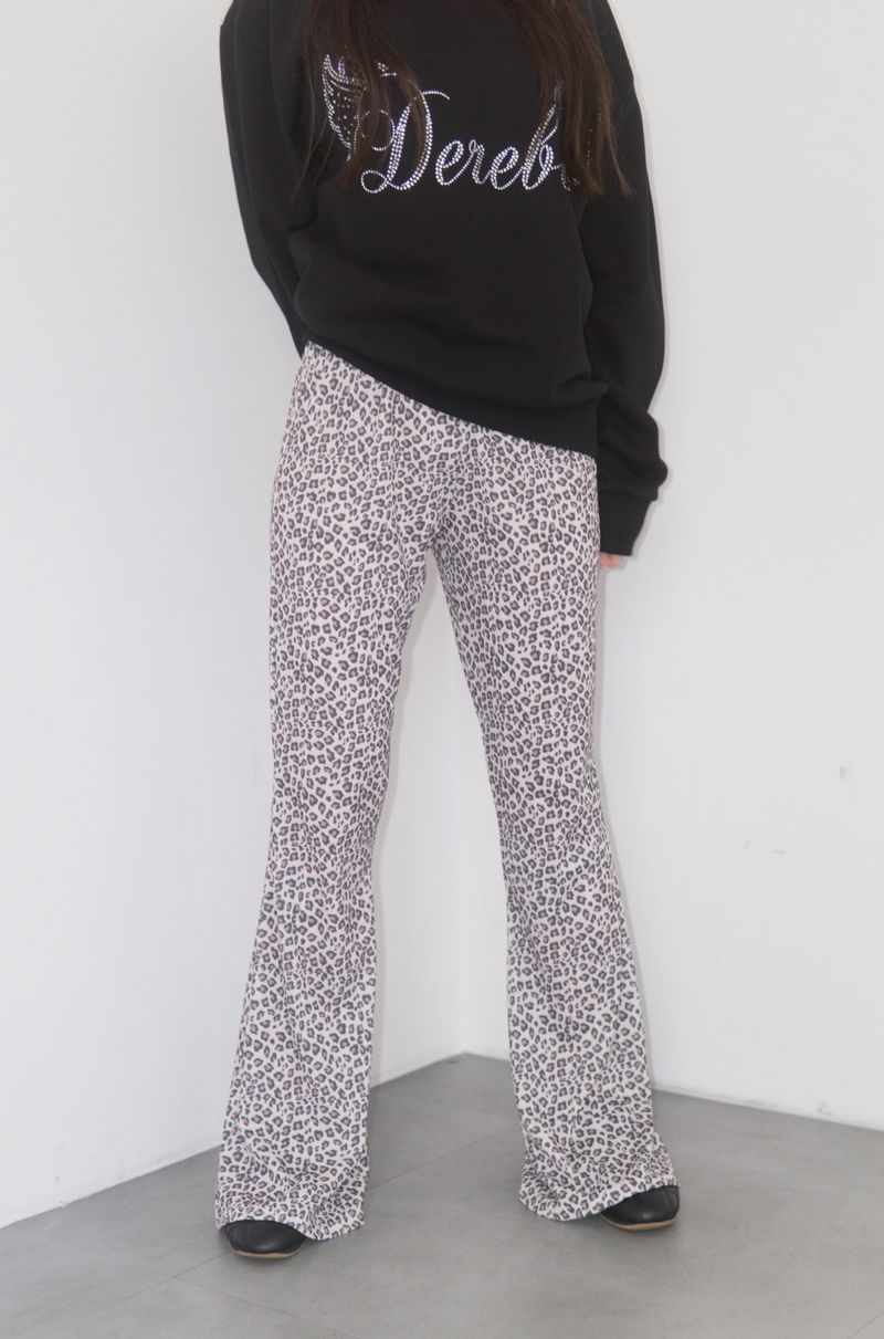 Spandex Leopard Banding Bootcut Pants