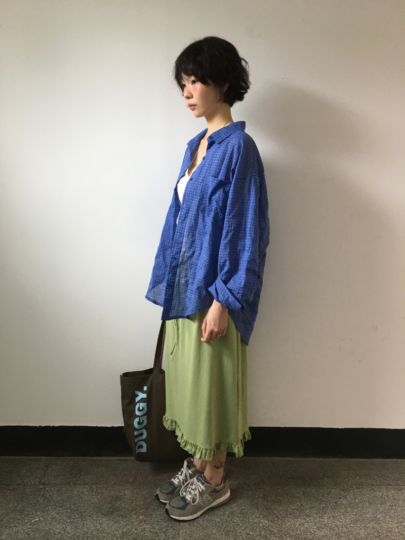 Wave check shirt (4color)