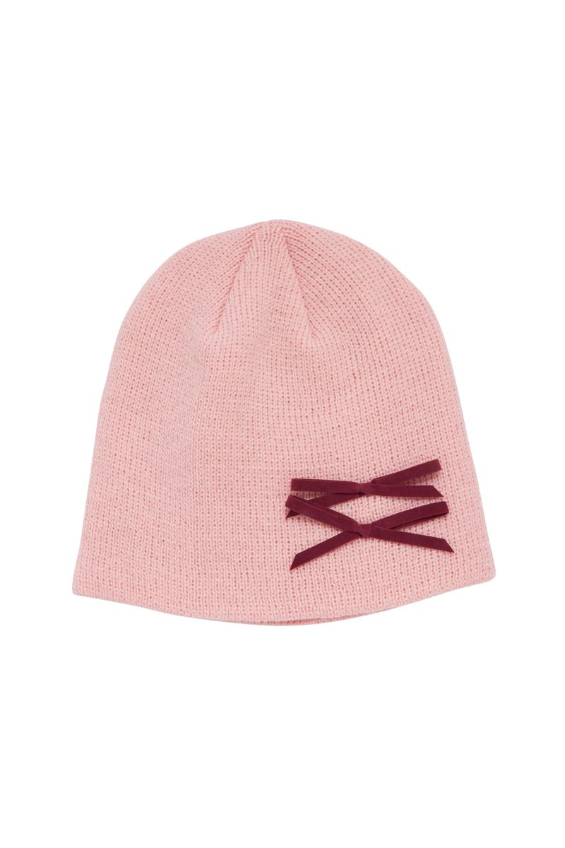 MINI RIBBON BEANIE / PINK