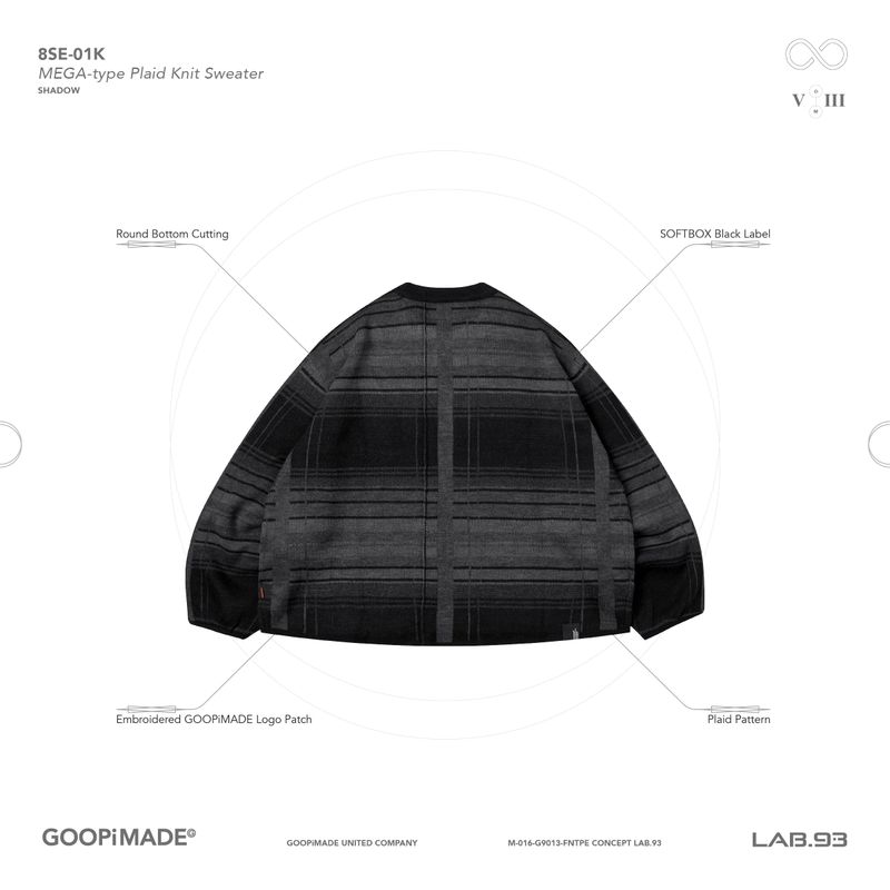 “8SE-01K” MEGA-type Plaid Knit Sweater