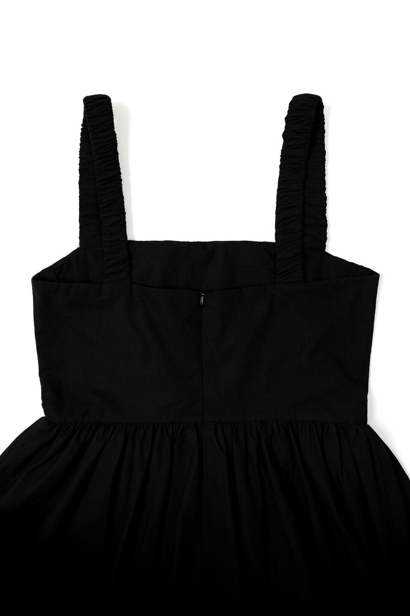 Merry Mini Shirring Dress [Black]