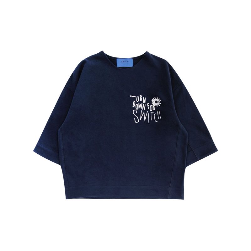 ターンダウンスウェット半袖Tシャツ(UNISEX)_SYS3TS05NV