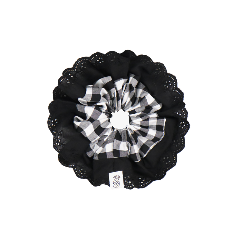 CHECK LACE SCRUNCHIE (3 COLORS)