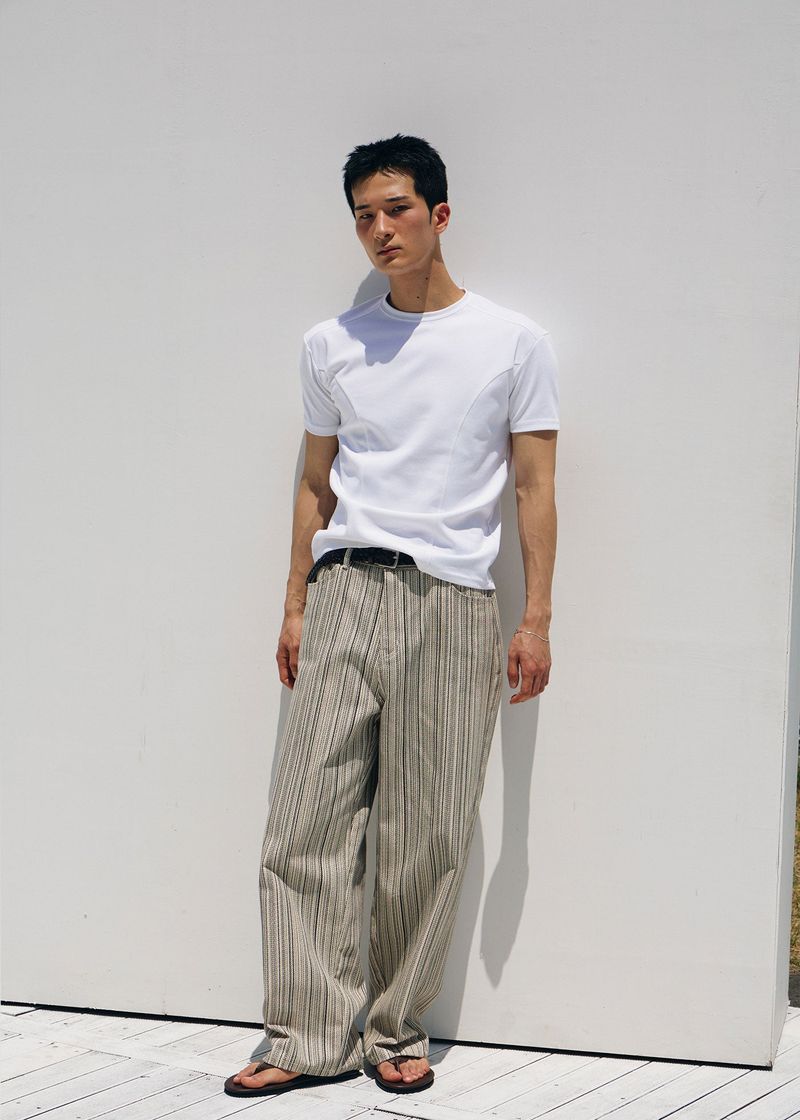 LAURANTSEOUL（ローラントソウル）の「Need stripe wide denim pants(Ivory)（Pants）」