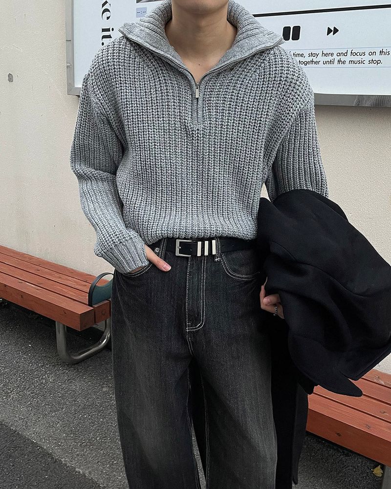 COZINESS（コジネス）の「EN knob warmer half zip-up knitwear (4 colors)（Tops）」