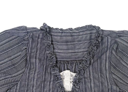 Anna Stripe Lace Frill Layered Blouse