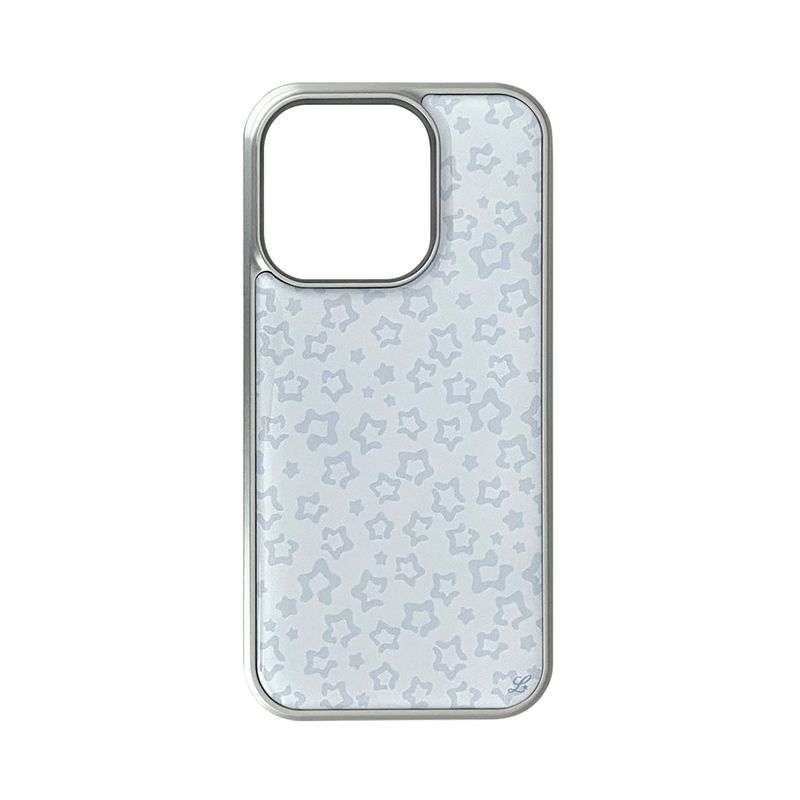 [MADE] STAR LEOPARD PHONE CASE GREY (epoxy silver bumper)