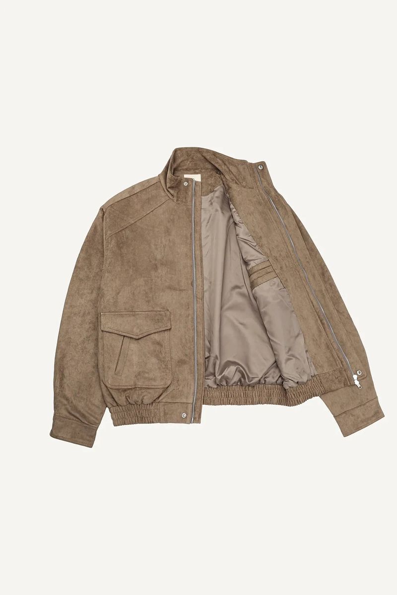 Glow High-Neck Suede Jacket