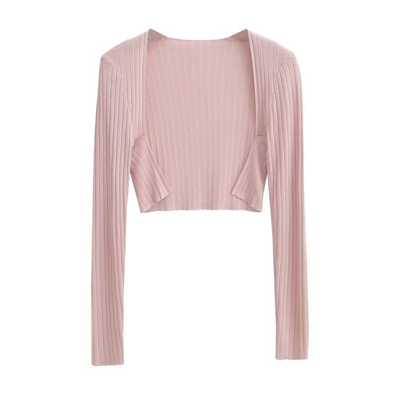 Rib Crop Bolero Cardigan
