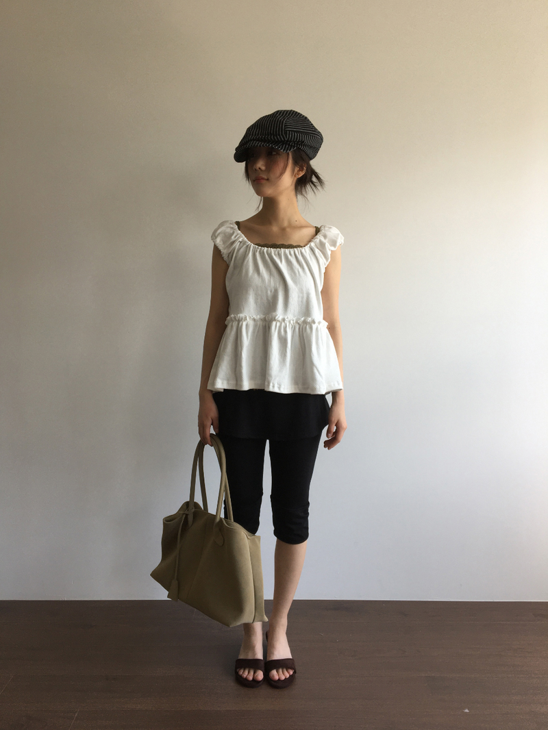 Drop ribbed lace sleeveless top (7color) 