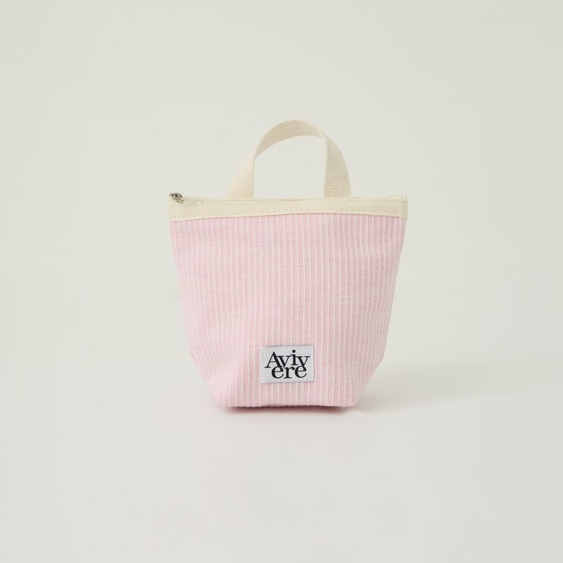 classic pouch_stripe handle pink