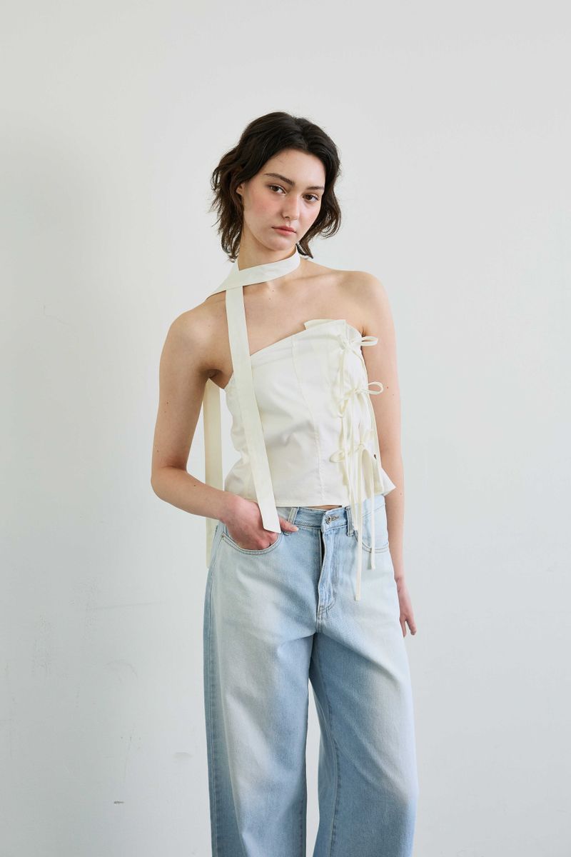 ELFIN SCARF TOP / BEIGE