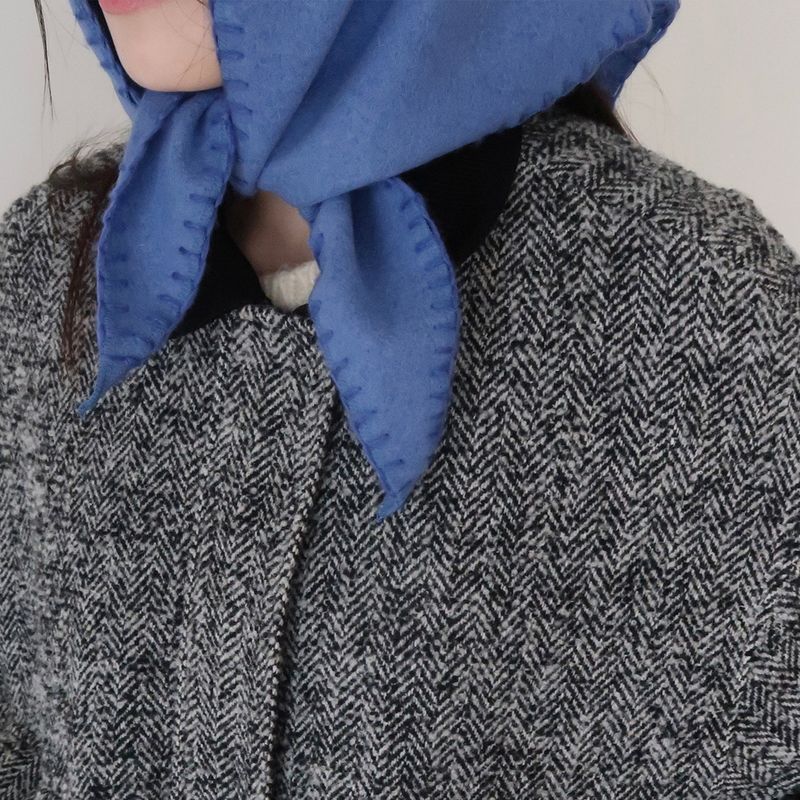 Wool Stitch Hair Scarf_Blue