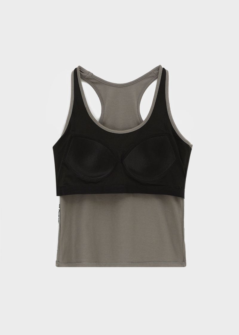 [B-BASIC] Basic Cotton Span Mango Halter Neck Sleeveless (Built-in Cap)