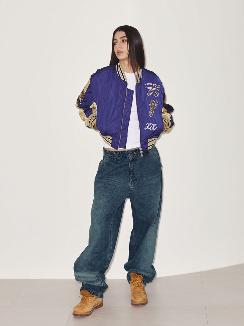 NYXX(エヌワイエックスエックス)の「OVIS COLOR BLOCK BOMBER JACKET (NAVY)(Jackets/Outerwear)」