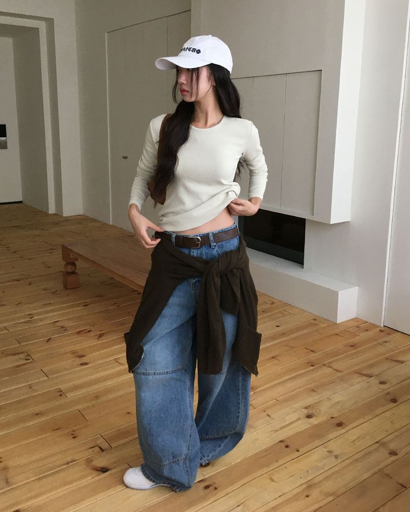 [ORIGINAL] Woolen Balloon Denim Wide Pants