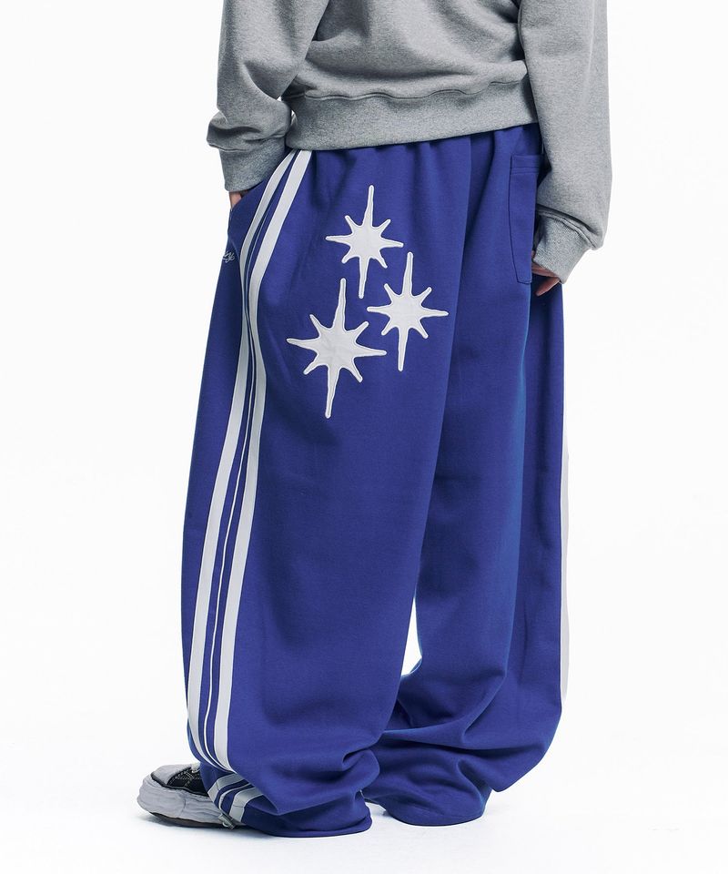 Star Piping Track Balloon Sweat Pants - Blue