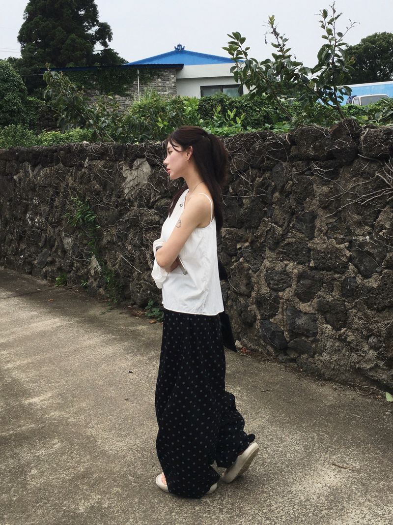 Polka Dot Wide Balloon Pants (2c)