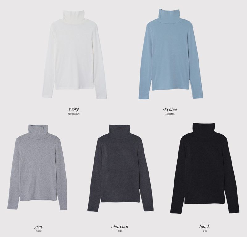RS Basic High Neck T-Shirt (5color)