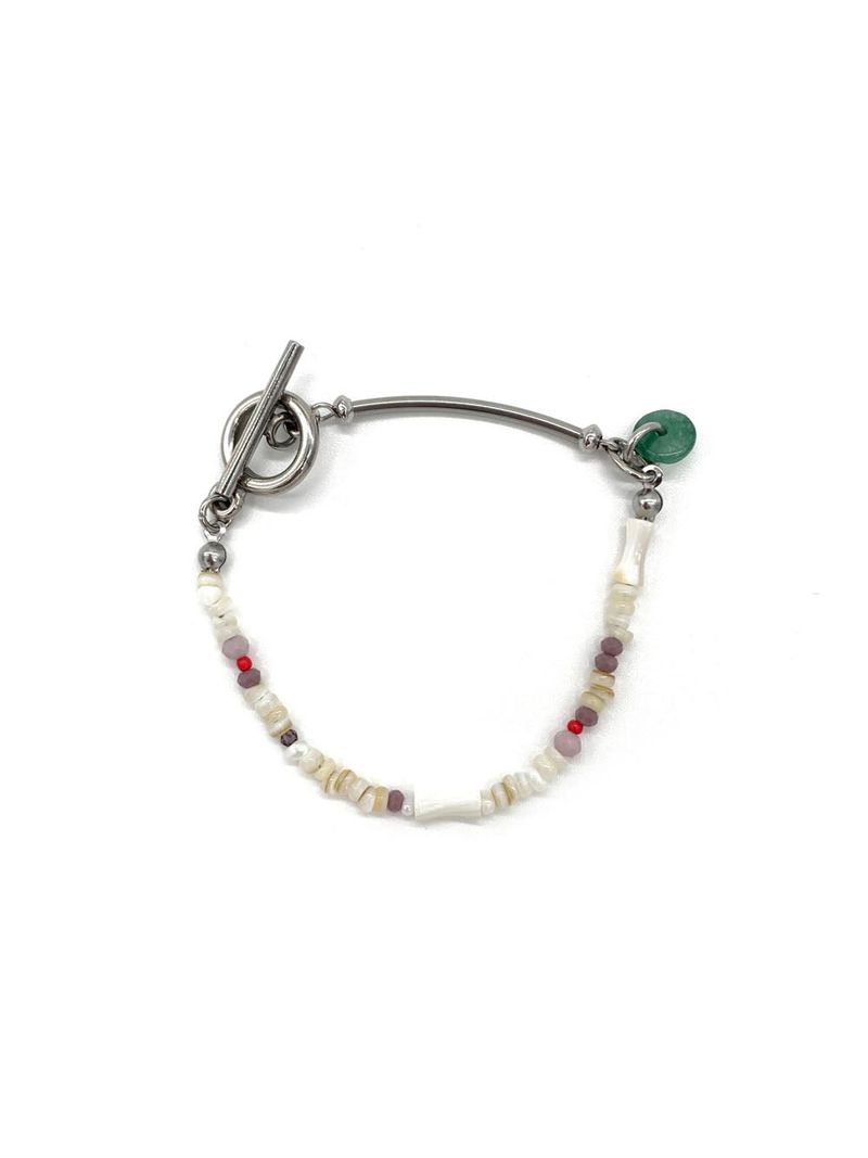 Green point half bangle bracelet (2 color)