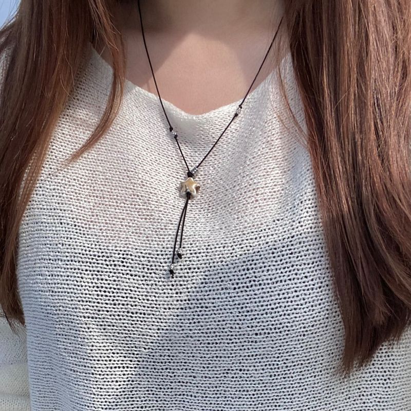 watercolor starfish string necklace