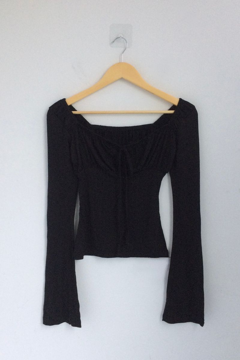Slim Fit Ribbon Shirring Top