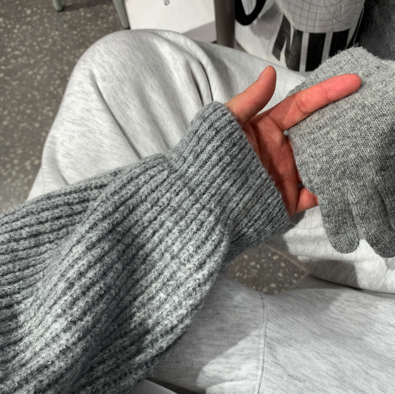  Sydney Heavy Duty Wool Blend Overfit Knit Hoodie