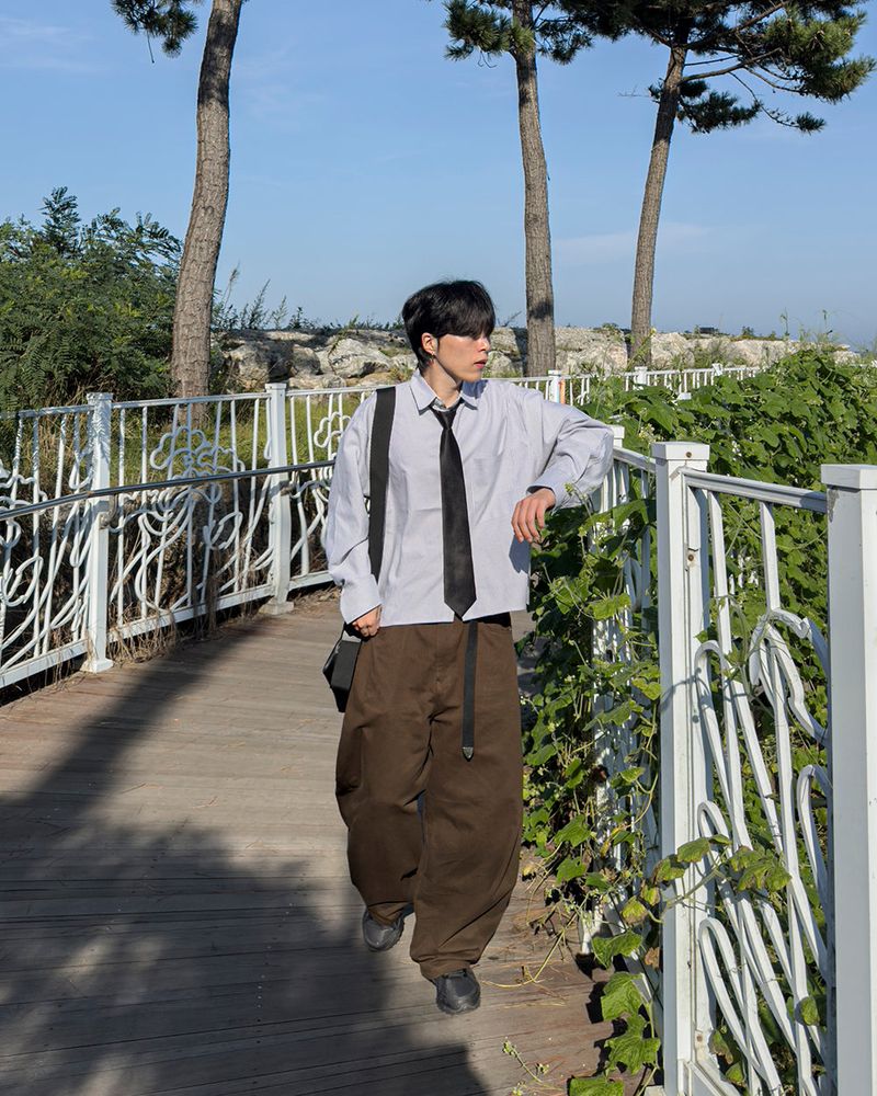Bino Curved Wide Cotton Pants