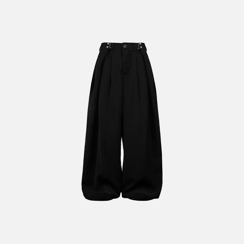 HIERARCHY STUDIOS ENE - Black Stud Baggy Trousers Pants