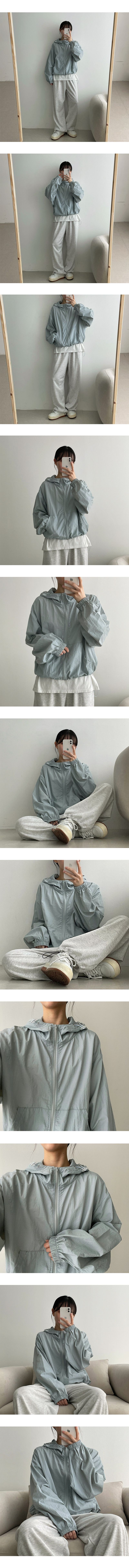 Hining High Neck String Hood Windbreaker