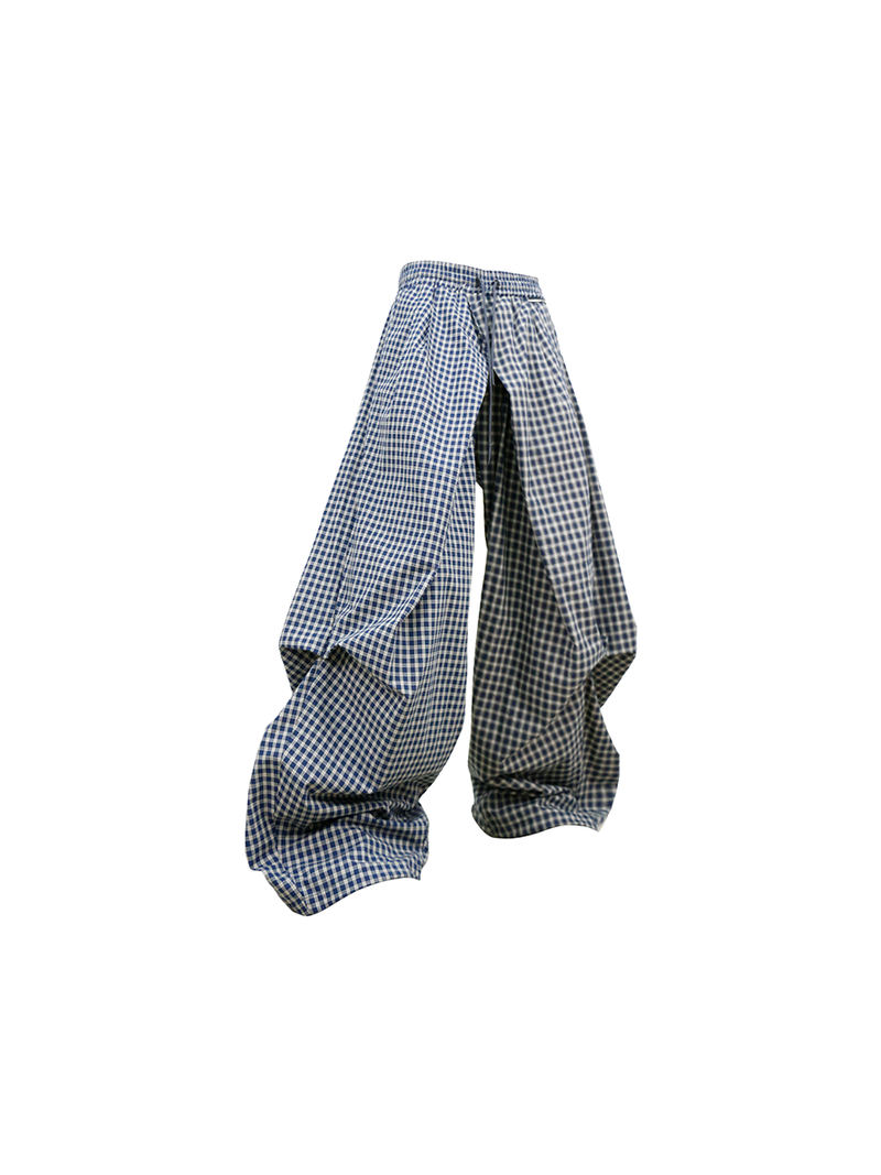 RELABEL（リレーベル）の「RELABEL (Menglian) Asymmetrical Cross-Patterned Ripple-Pleated Casual Trousers（Pants）」