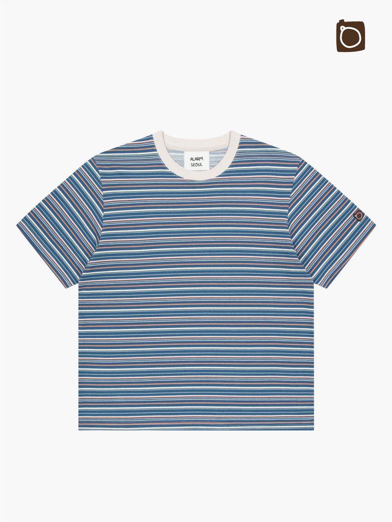 ALARM MULTI STRIPE T SHIRT BLUE_MAN